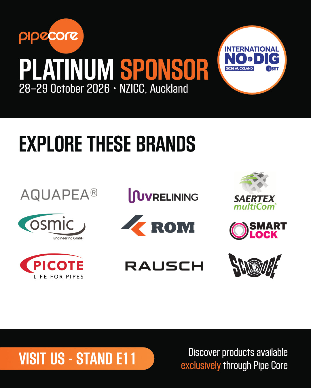 Visit Pipe Core at International No-Dig Auckland 2026